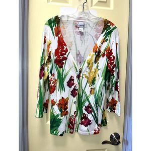Size 1 Chico's Floral Sweater